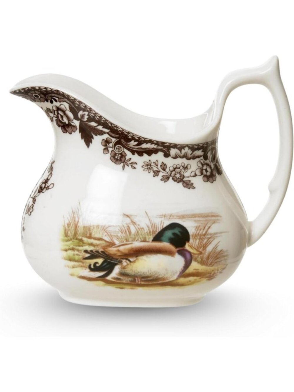 Rustic Wildlife Mallard Creamer - 8 oz Porcelain Table Accessory, Dishwasher